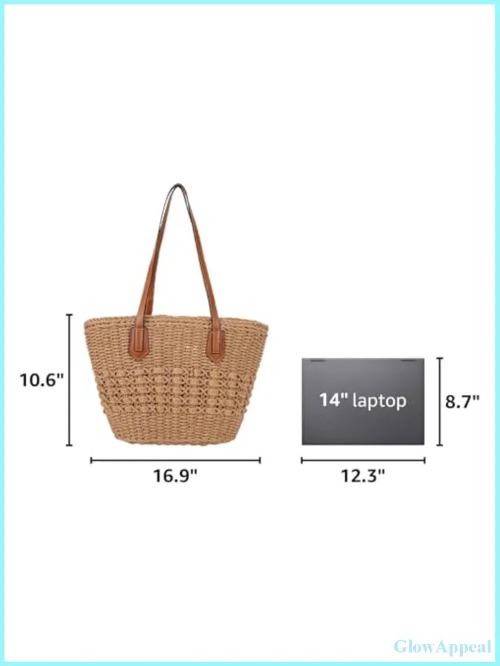 Women's Straw Shoulder Bag Rattan Woven Tote Handbag